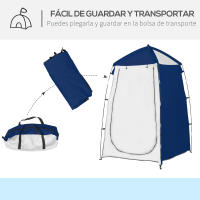 Outsunny Tienda de Ducha Camping Portátil UV25+ Tienda de Privacidad para Baño Vestuario Cambiador Inodoro con Ventana Bolsillo y Bolsa de Transporte 123x121x198 cm - details 5