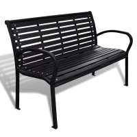 vidaXL Banco de jardín acero y WPC negro 125 cm - details 0