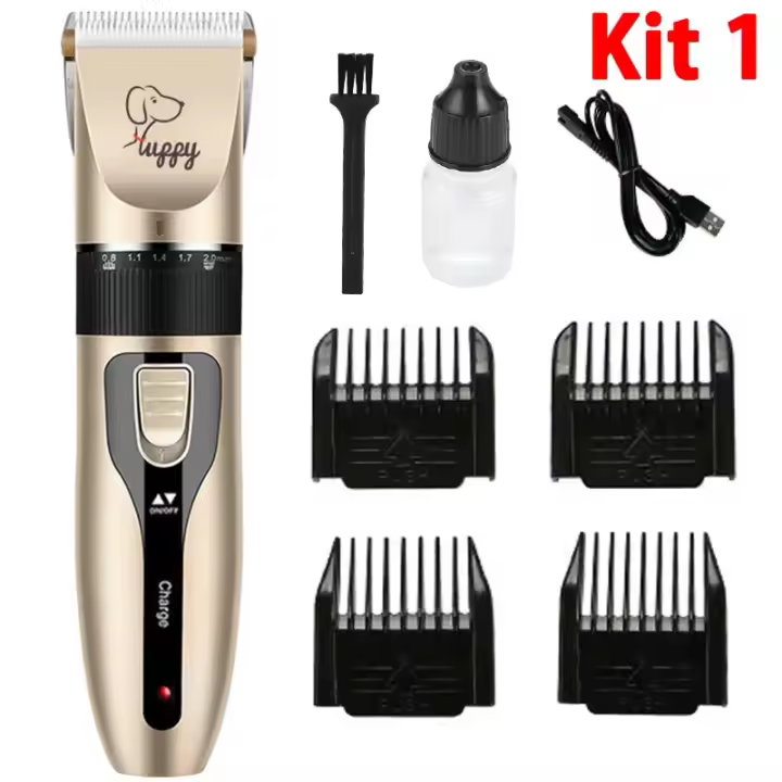Kit De Peluquería Para Mascotas Eléctrico Ajustable Trimmer De Cabello Para Perros Y Gatos Máquina Profesional De Corte Y Eliminación De Pelo - 1