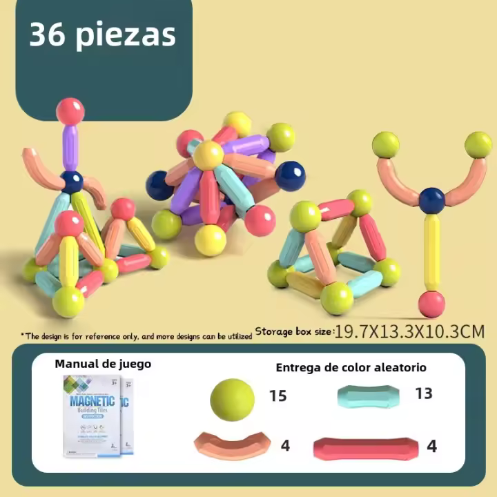 Juguetes De Bloques De Construcción Magnéticos Montessori Set Educativo Para Niños Juego De Puzzle Para Niños Regalo - 1