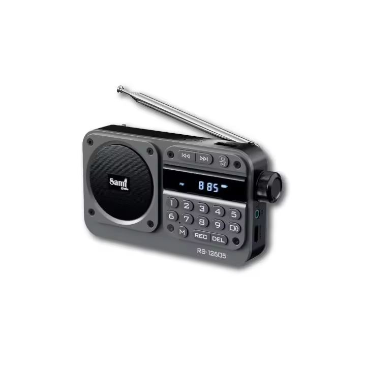 Radio Emergencia SAMI RS-12605 Digital Portátil 5W – Grabadora, USB/SD, Recargable Tipo C 1200mAh - 1