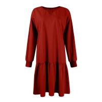 Vestido De Mujer Otoño Manga Larga Pullover Cuello Redondo Rib Knit Patchwork Suéter Cómodo Casual Mini Vestidos Estilo Vintage - details 20