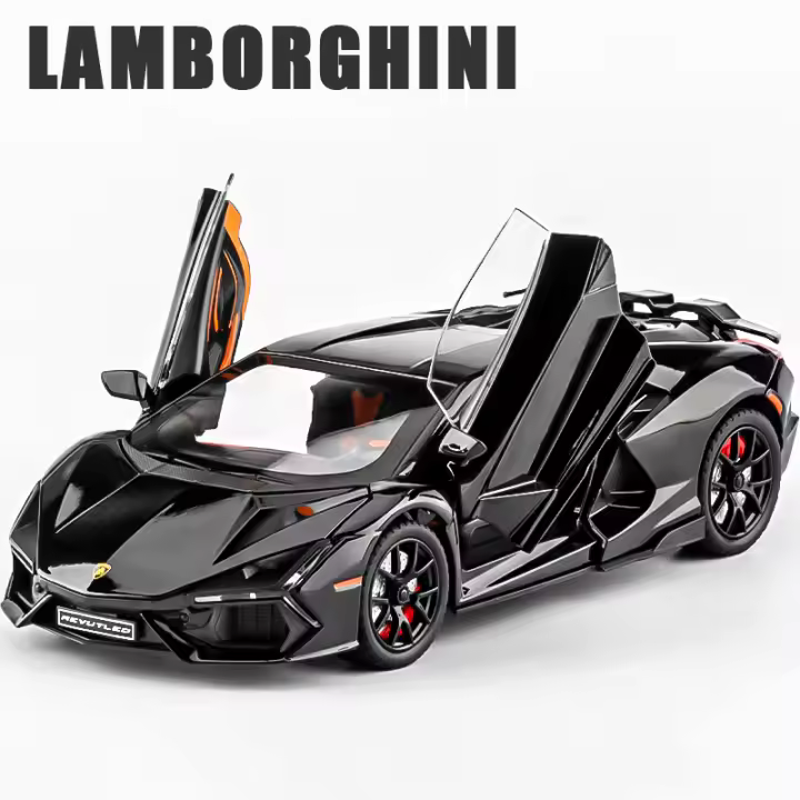 Modelo De Coche De Escala 1:24 Lamborghini Revuelto En Aleación Con Sonido Y Luz Vehículo Diecast De Metal Para Colección Y Juguetes Para Niños - 1