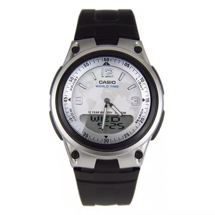 reloj deportivo hombre Casio AW-80-7A2 40mm Hora Mundial 10 años batería correa de resina - 1