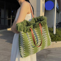 Bolso De Mano Casual Grande Para Playa Y Compras Bolso De Hombro Mujer Bolsa De Compras Con Manija Superior Bolso De Mujer De Lino Con Cierre Hasp - details 4