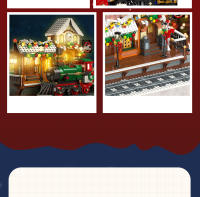 Bloques De Construcción De Tren Navideño Con Luz Y Paisaje De Calle Estación De Ferrocarril De Invierno Para Juguetes De Montaje Para Niños - details 8