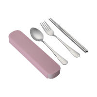 Juego De Ternera De Acero Inoxidable Coreano Con Cuchara Tenedor Y Palillos Para Viajes Portátil Regalo Para Estudiantes - details 4