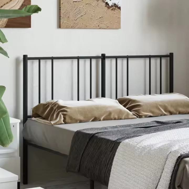 vidaXL Cabecero de metal negro 140 cm - 1