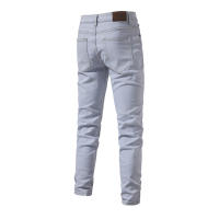 Pantalones rectos microelásticos informales de moda lavados de mezclilla personalizados para hombres nuevos de primavera y otoño - details 8