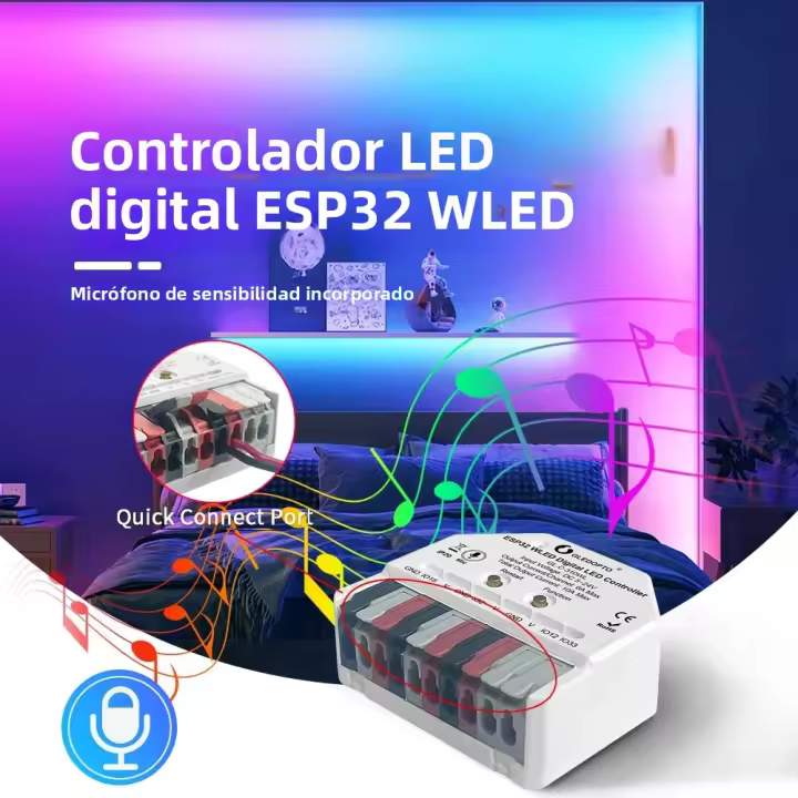 Controlador WLED Mini ESP32 GLEDOPTO Para Iluminación Dinámica RGB Musical DIY Compatible Con WS2811 WS2812 SK6812 TM1814 Tiras LED - 1