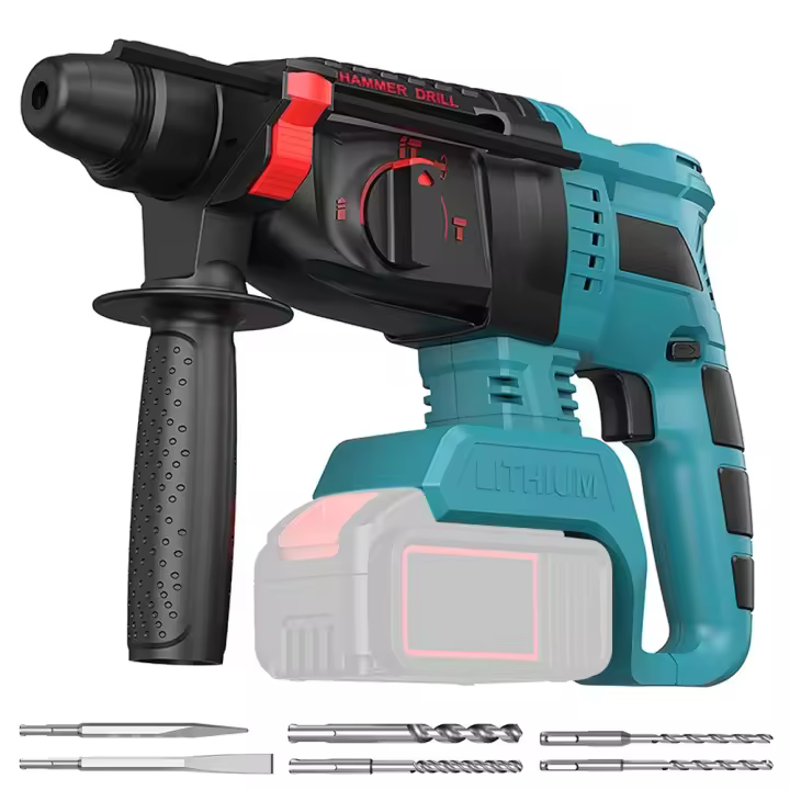 Martillo Eléctrico 3 en 1 Profesional 21V Sin Escobillas - Taladro Percutor, Picador y Demoledor para Hormigón con Batería de Litio, Herramienta Inalámbrica de Alta Resistencia y Empuñadura Antivibración - 1