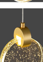 Modern LED Colgante De Cristal Redondo Para Sala De Estar Y Dormitorio Con Cuerda De Chandelier Hasta 200cm Decoración De Hogar Incluye Bombilla - details 7