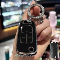 Cubierta De Llave Para Coche Lanyard De Cadena Para Vauxhall Corsa Astra Vectra Zafira Antara Tigra TPU PU Cuero Negro - details 4