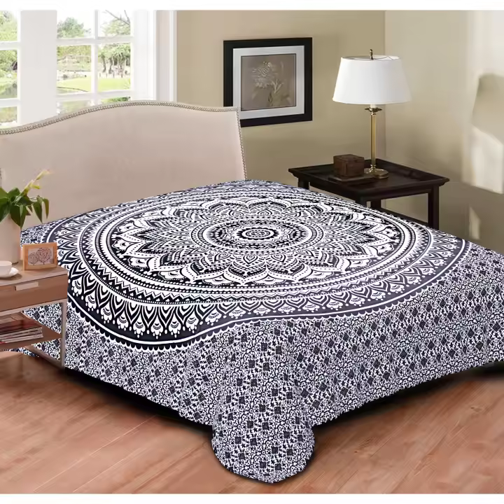Printex-Tapiz with Estilo de Mandala Indio-220x240 cm- Pareo Manta Picnic,Yoga, Antiarena, Multiusos, Decoracion Cocina, Toalla de Playa - 1