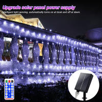 Luces Solares De Red 1pc Jardín Pared Techo 8 Modos Control Remoto Auto Encendido/Apagado Exterior Luces Twinkle Para Patio - details 8
