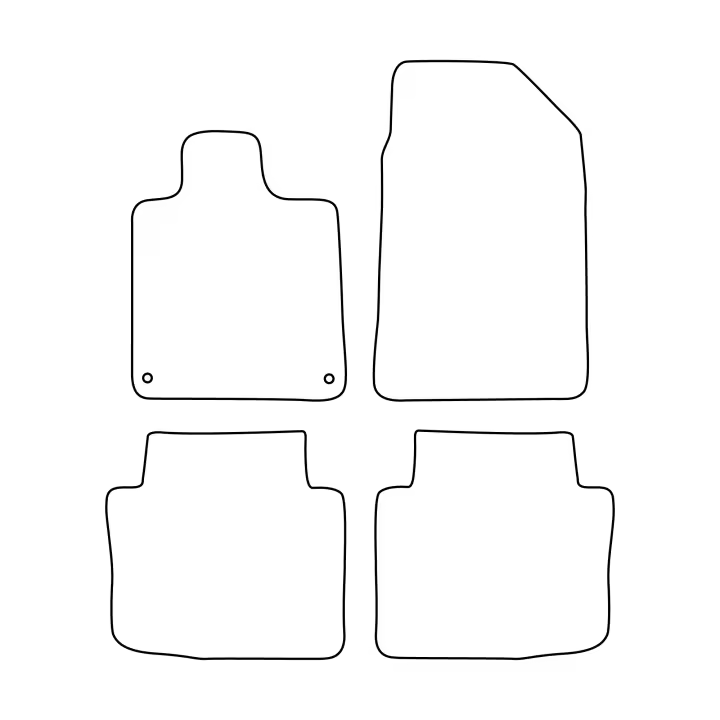 Juego de alfombrillas de terciopelo para Citroën C6 I 2005-2012 - acabado negro - 1