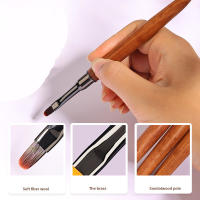 Pincel De Manicura Con Mango De Madera Antideslizante Para Dibujar Líneas Francesas Y Pintura De Flores Herramienta DIY Para Detalles Finales Reutilizable - details 3