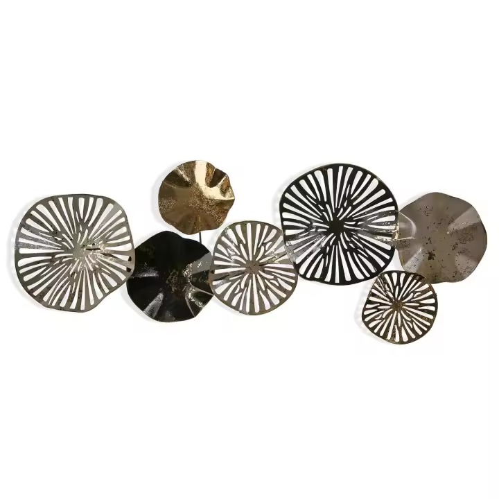 cuadro metalico circulos oro - 1