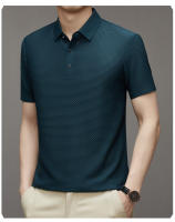 Camiseta De Verano De Seda Helada Con Manga Corta Absorbente De Sudor Color Sólido Top Ligero Con Cuello Redondo Gran Tamaño - details 25