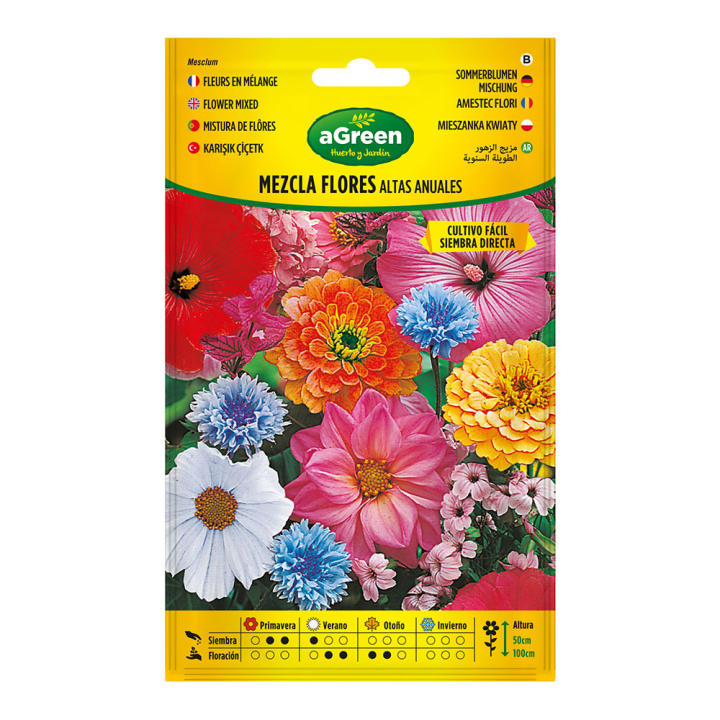 Sobre con semillas mezcla de flores altas anuales 300592bolsh - AGREEN - (Código:06468, EAN:8423913112318)