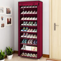 LUTODY - Organizador de zapatos de tela textil Zapatero auxiliar compacto de varios niveles, vertical, tubo de metal plegable - Vestidor portátil para recibidor, entrada, sala de estar, salón - Ligero y resistente - details 2