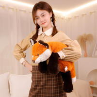 Almohada De Peluche Suave De 45-70cm En Forma De Animal Lười Gato Zorro Cocodrilo Regalo De Cumpleaños Para Niño Y Niña Rellena Con Poliéster - details 1