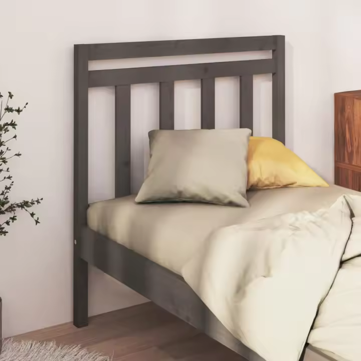 Cabecero de cama madera maciza de pino gris 95x4x100 cm - 1