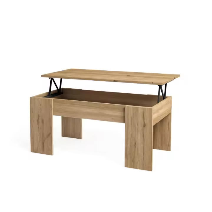 Mesa de Centro Elevable Gala con Almacenamiento, Diseño Minimalista y Montaje Fácil, 45x100x50 cm - 1