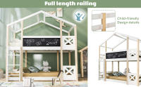 Cama Infantil Casa EN EL Árbol with Escalera 90x200 cm, Cama Elevada Infantil-2x Marco de Listas-Natural & Blanco - details 7