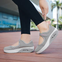 Zapatillas De Verano Para Mujer Transpirables De Malla Color Sólido Zapatos Casuales Para Caminar Frontales Con Cordones Y Cierre De Encaje - details 7