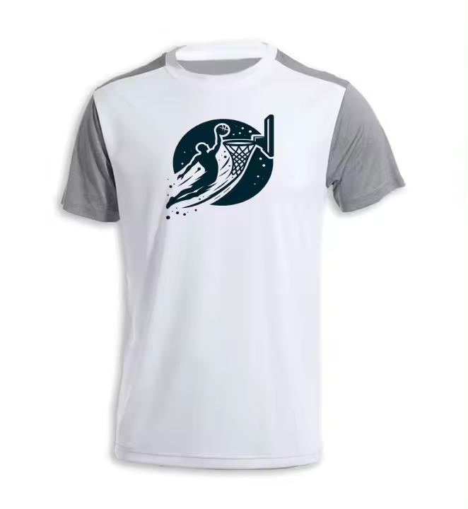 MERCHANDMANIA CAMISETA BICOLOR logo baloncesto deporte balon jugadores tshirt - 1