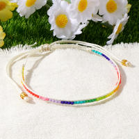 Pulsera Arcoíris Ajustable Para Mujer Con Cuentas Miyuki Pulsera Bohemia Hecha a Mano Sin Metal Colorido Para Verano - details 1