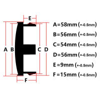 Juego De 4 Cubiertas De Eje Para Ruedas De Coche 58mm Negro Y Plateado ABS Protección Contra Polvo Accesorios De Modificación De Coche - details 0