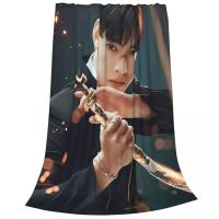 Manta Ultra Suave De Poliéster 100% Con Estampado De Flannel Cha Eun Woo Kpop Astro Multifuncional Para Sofá Coche Cama - details 2