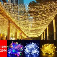 Guirnalda De Navidad Con Luces LED De Hada 10/20M EU Enchufe Exterior Para Decoración De Fiesta De Boda Y Año Nuevo - details 0