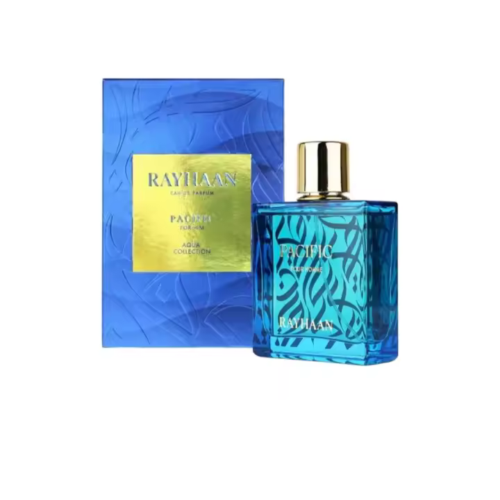 Rayhaan Pacific Eau de Perfume Hombre Aqua Collection Fragancia Masculina en Botella Azul con Diseño Exclusivo - 1