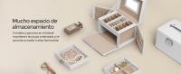 SONGMICS Caja Joyero de 3 Niveles, Caja para Joyas con Asa, 2 Cajones, Espejo, Cerradura, para Viajar, Estilo Moderno, Regalo para Seres Queridos, Blanco Clásico/Gris Pizarra/Negro Clásico - details 0