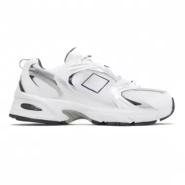 Zapatillas de baloncesto de diseño 530S para correr para mujer y hombre, calzado deportivo informal para caminar con fondo plano, transpirable, blanco, para exteriores - 1
