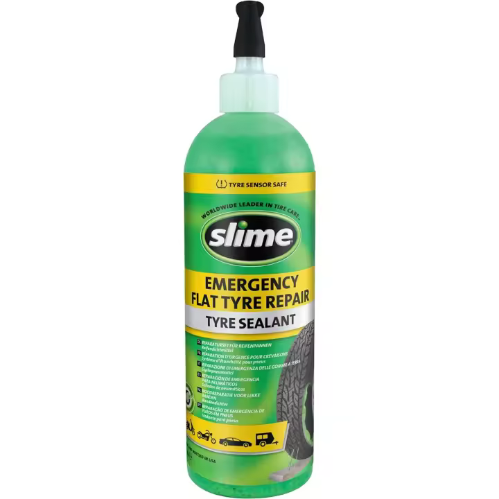 Slime SDS-500/06-IN Sellante de Reparación de Pinchazos, Reparación de Emergencia, Apto para Coches, Scooters y Otros Vehículos de Carretera, No tóxico, Ecológico, Botella de 473 ml - 1