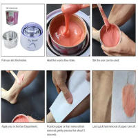 Kit De Depilación Rápida Con Calentador De Cera Múltiple Máquina De Calentamiento De Cera Parafina Con Cereales De Cera - details 2
