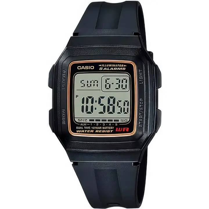 Casio F-201wa-9adf Collection Reloj Para Unisex Color Negro - 1