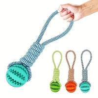 Juguetes Para Perros Interactivos Bolas De Goma Con Hilo Para Masticar Resistente Al Mordisco Limpieza De Dientes Pequeños Y Medianos - details 1