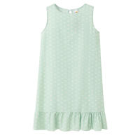 Vestido De Polka Dot Con Volantes Para Mujer Sin Mangas Cuello Redondo Corte Largo Casual Vestido De Verano De Polyester - details 14