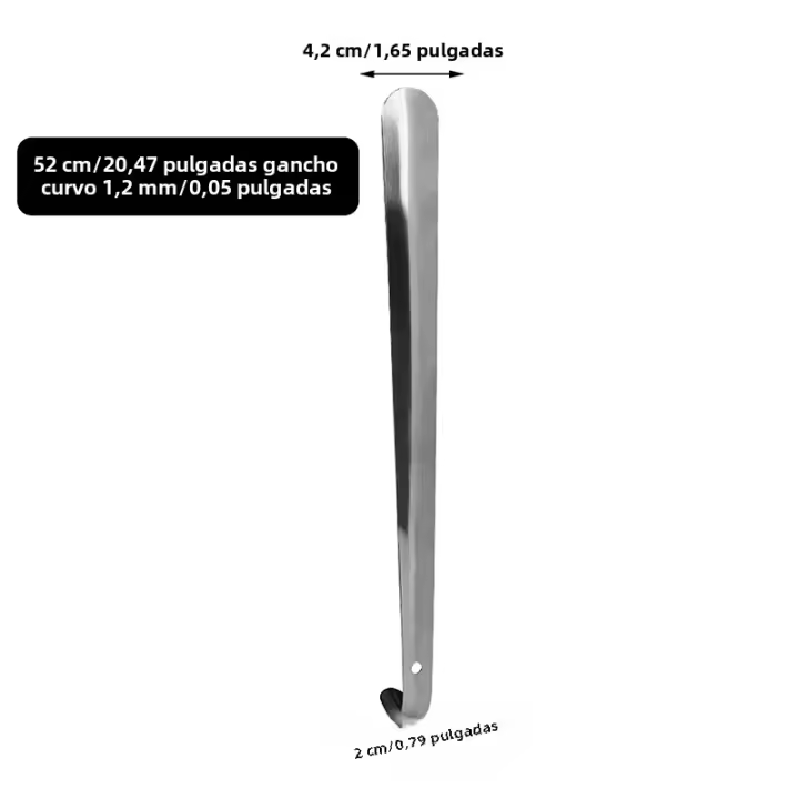 Cremallera De Zapatos Extra Larga 52cm Acero Inoxidable Plata Herramienta De Remoción De Zapatos Sin Necesidad De Inclinarse - 1