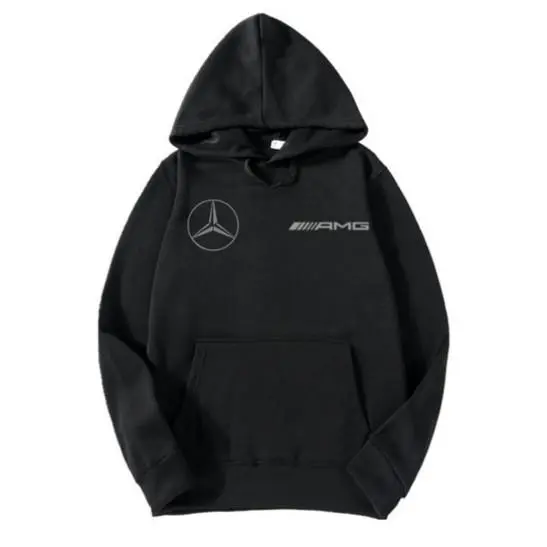 BCC Sudadera con capucha negra mercedes coche Impresion Premium 300 grs Unisex - 1