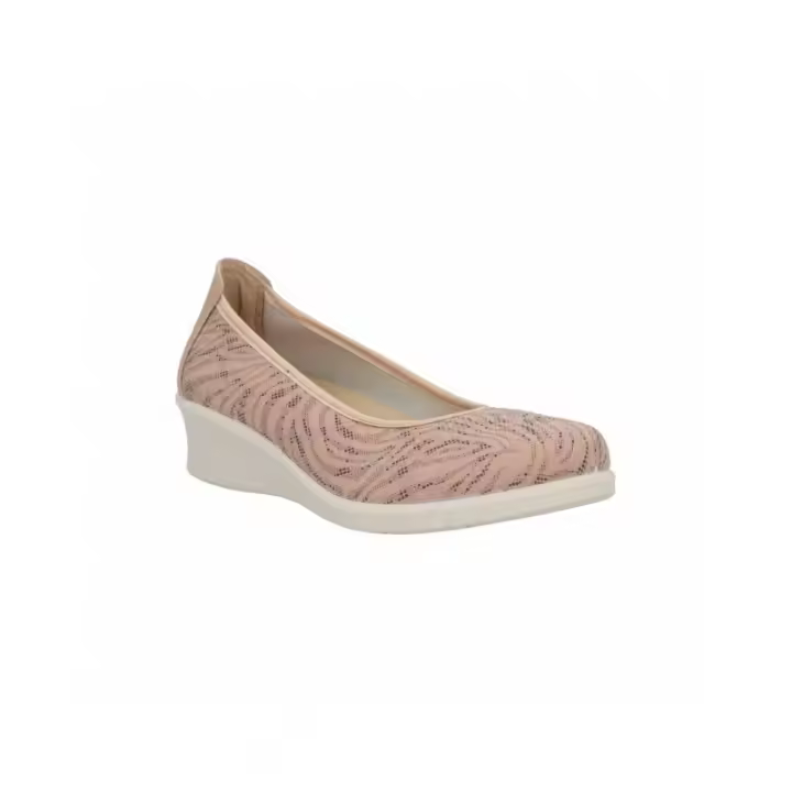 21820FA Zapato cuña mujer Laura Azaña color salmón.     ZAPATOS DE MUJER PLANOS - 1