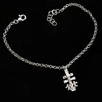 PULSERA PLATA DE LEY con CRUZ de CARAVACA 17 a 19 cm por cadena de alargue y Estuche Regalo - details 1