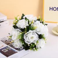 Bola De Flores Artificiales 1PC Base De Plástico Verde Tela De Seda Para Centros De Mesa De Bodas Decoraciones De Fiesta - details 5