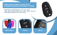 Banner - Funda silicona mando llave coche 3 botones compatible con Peugeot Rosa