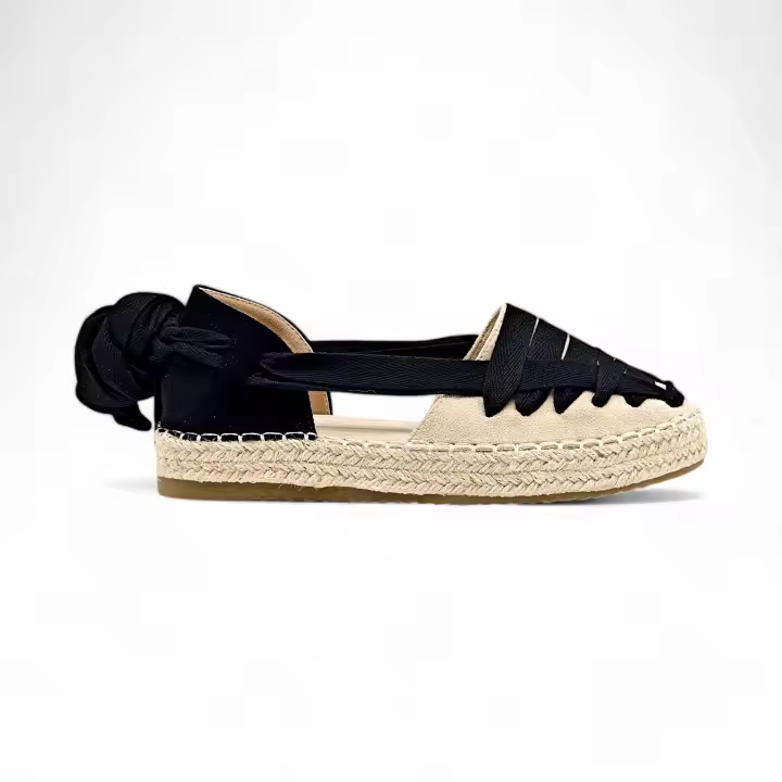 Calzados Soraia Sandalia Mujer Cuña Yute Espardeñas Planas con Lazos Moda Primavera y Verano Cómodas Elegantes Tendencia - 1